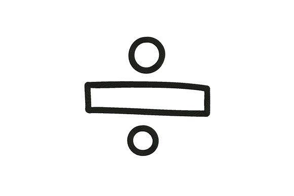 Divide Sign Symbol Embroidery Design